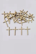 30 pcs Wood Cross In Gold