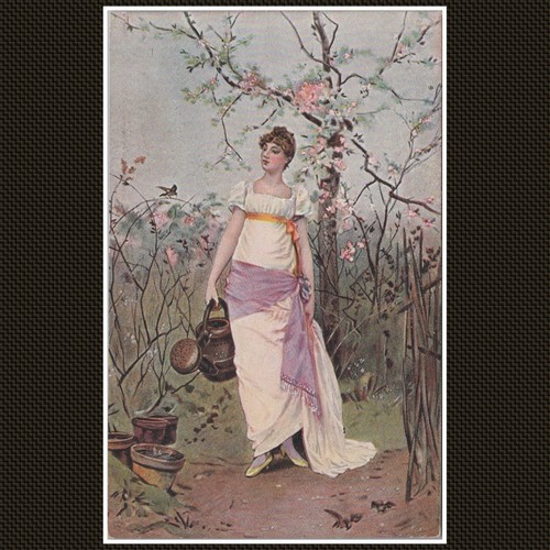 Woman with watering - woman, can