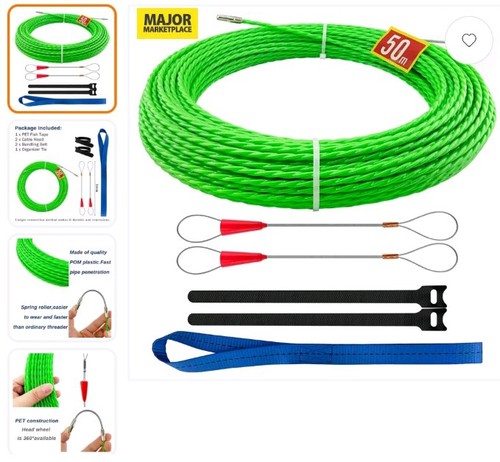 Fish tape cable puller 50m - tape,