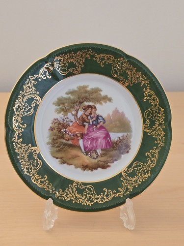 Limoges porcelain green gold - limoges,