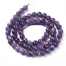 Purple/Grey Chevron Amethyst Beads Plain Round 6mm Strand Of 59+