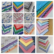 100% Cotton Fabric Fat Quarter Bundles 50x50cm Quilting Patchwork Material