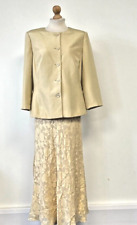 Women's, Windsmoor, Skirt Suit, UK 12, Gold, 100% Silk Shell, MOTB, Outfit