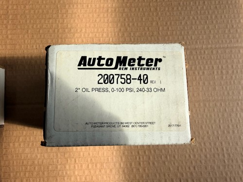 Auto meter 200758 oil - auto, 200758-40