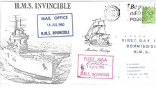 Naval Comm/FDC - HMS Invincible - First Day on Commission - 1980  (RM100)