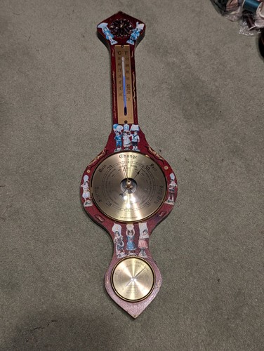 Wooden wall barometer with - wall,