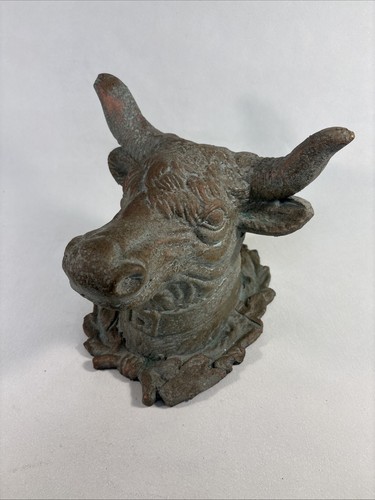 Ceramic weathered bull head - ceramic,