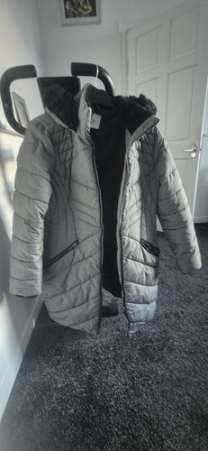 Ladies quilted coat with hood - ladies,