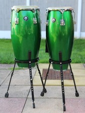 Natal Spirit 10" & 11" Set of Congas Drums - Metallic Green Sparkle