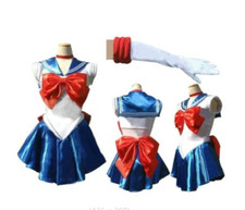 Sailor Moon Venus Golden  Sailormoon Costume-Cosplay Uniform Dress+Gloves