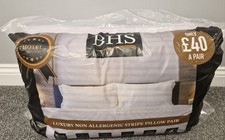 BHS Hotel Pillows Pair Striped