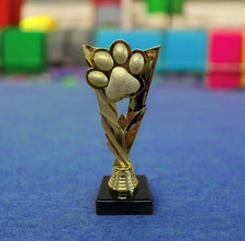 Gold Paw Print Trophy Dog Cat