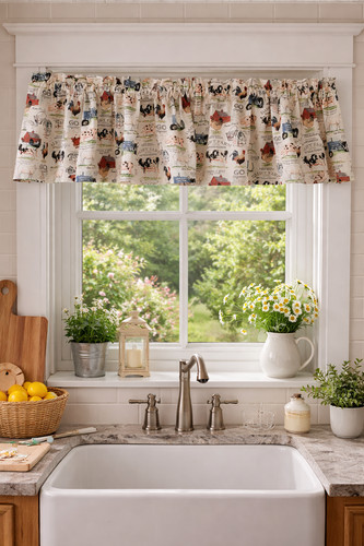 Country farmhouse valance - country,