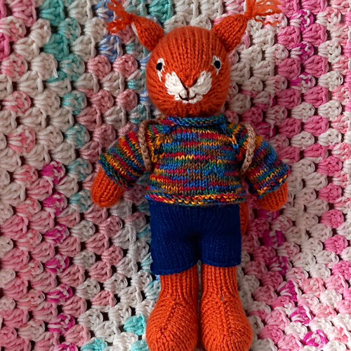 Handmade knitted wool fox - knitted,