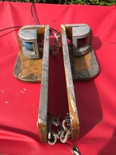 Simpson Lawrence Navigation lamps in wooden light box’s, for classic boat