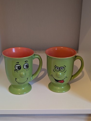 Funny faces mugs - faces, x2