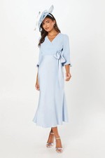 Coast Pale Blue Wrap Dress Womens Occasion Dresses