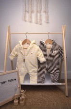 STRIPED HOODED BABY SNOWSUIT