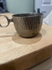 Small Hammered Metal Cup with Handle