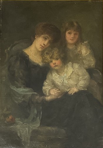 Oil canvas portrait of - on,