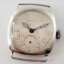 1916 SILVER HALLMARKED CUSHION CASE  WW1 TRENCH WATCH BRITISH ARMY MILITARY MENS