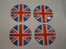 UK / UNION JACK Alloy Wheel Centre Center Badge Caps 50mm for MINI (rwb)