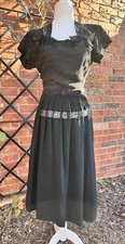 Sweet 1940s Black Crepe Dress