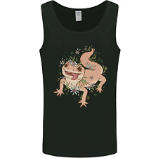 Gecko With Flowers Lizards Mens Vest Tank Top