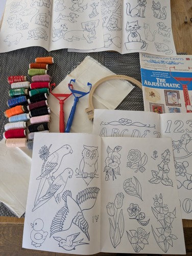 Vintage punch needle craft - needle, kit