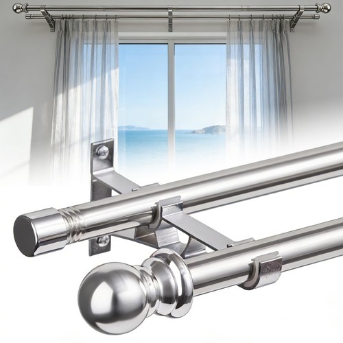 Double curtain poles 5 cm - double, poles,