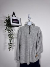 Weird Fish Macaroni Quarter Zip Textured Fleece Men’s L Grey Cream