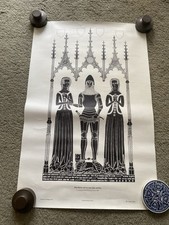 John Hauley With His Wives Joan & Alice St Saviours Church Brass Rubbing Print