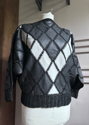 Leather patchwork batwing - leather,