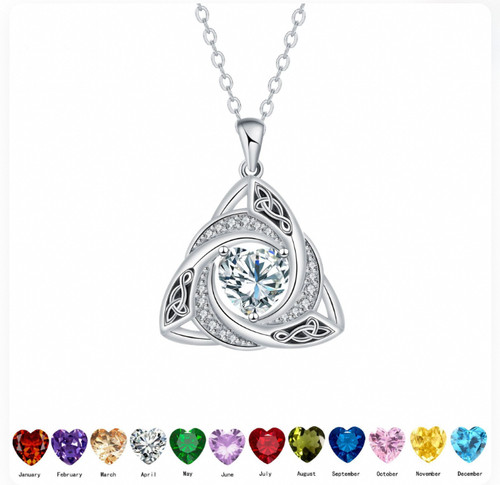 Birthstone celtic trinity - birthstone, knot