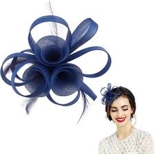 Navy Fascinator, Elegant Blue