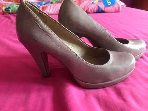 Tamaris grey taupe patent - grey/taupe,