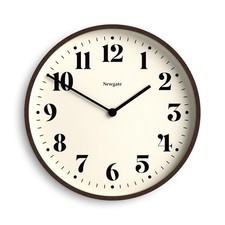Newgate®Number Two Wall Clock Classic Dark Faux Wood Arabic Dial Silent Quartz