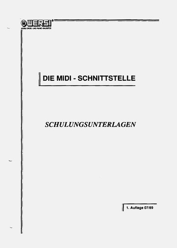 Wersi midi training - wersi, materials