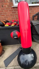 Kids Boxing Training Gloves Punch Bag Set Extebdable Inflatable Free Standing