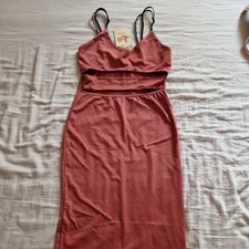 Lush clothing stretch dress knee lenght red pink colour size XS Summer