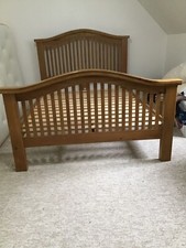 Solid oak double bed - oak,