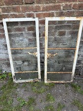 Vintage pair of glazed metal framed window for restoration