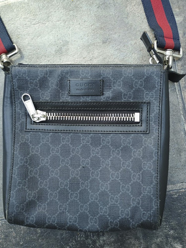 Gucci manbag black with - , red