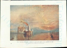 Edwardian Print Fighting Temeraire Tugged to her last berth to be Broken up 1838