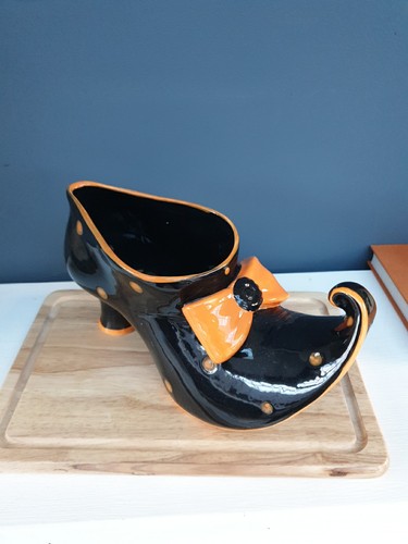 Ceramic witches shoe halloween - ceramic,