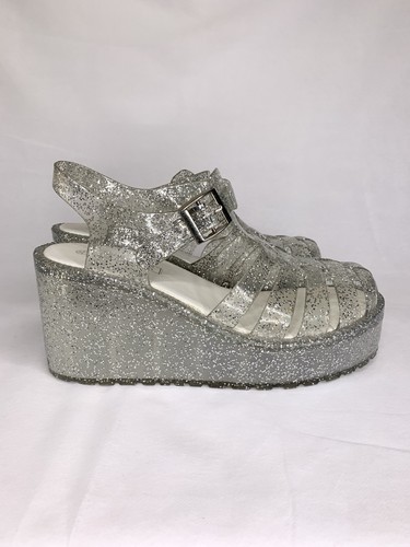 Glitter platform jelly - platform, sandals