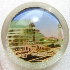Victorian Crystal Palace London Glass Paperweight