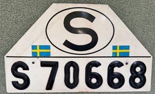 Sweden  Varmlands Lan Swedish  License Licence Number Plate S 70668