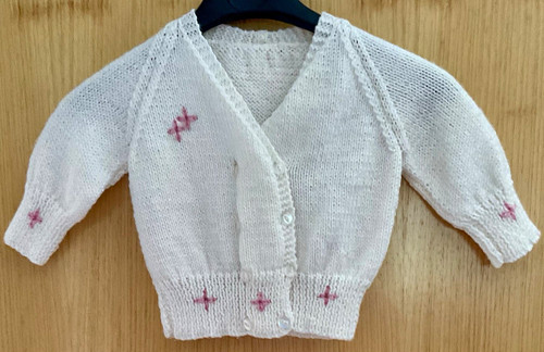 Hand knitted white acrylic - hand-knitted,