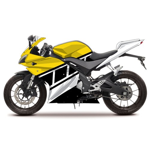 Yellow race decal fairing kit - fairing,